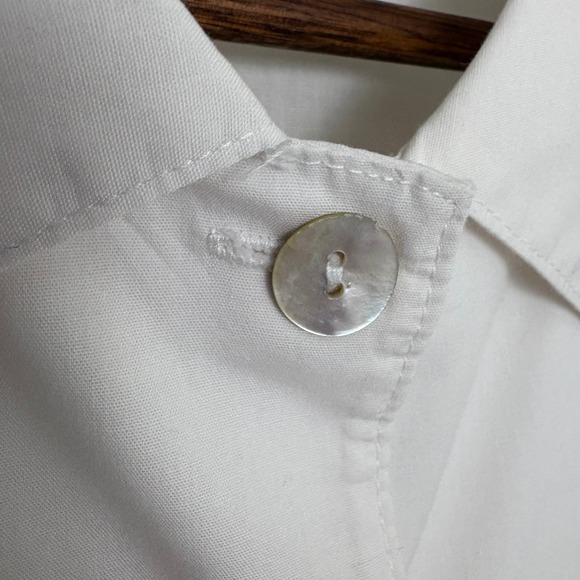 Bryn Walker Shirt Tunic White Button Down Collared Large Capsule Classic Minimal - Picture 6 of 13